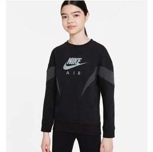 Nike Air Girl's French Terry Black Sweatshirt size L LARGE NWT